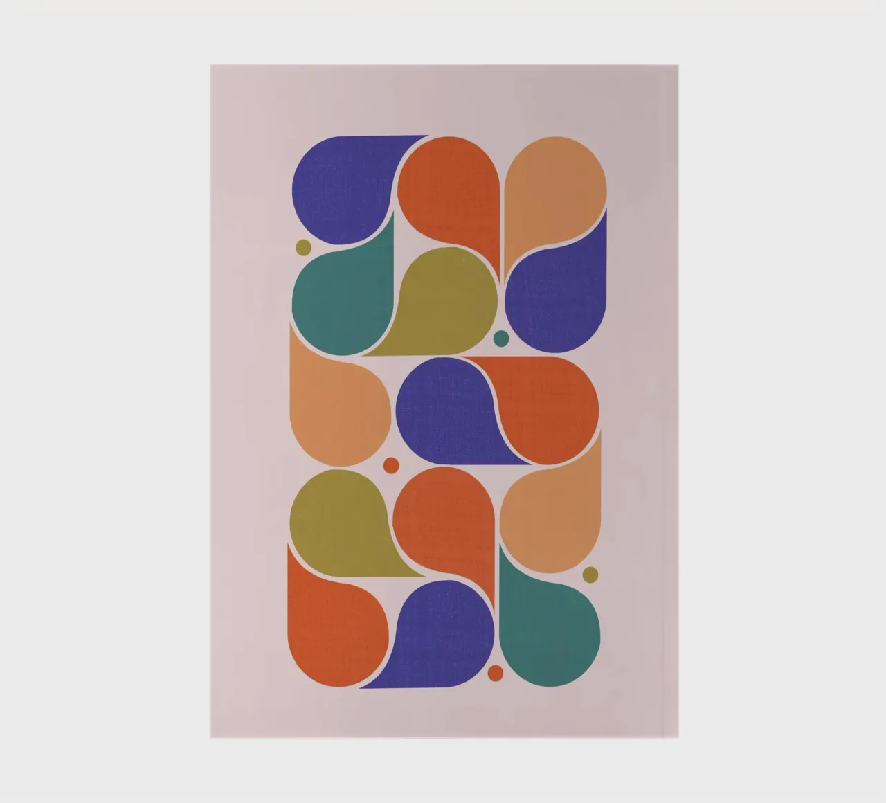 Abstract Geometric Shapes Art Print - Retro Color Palette notebook by showmemars