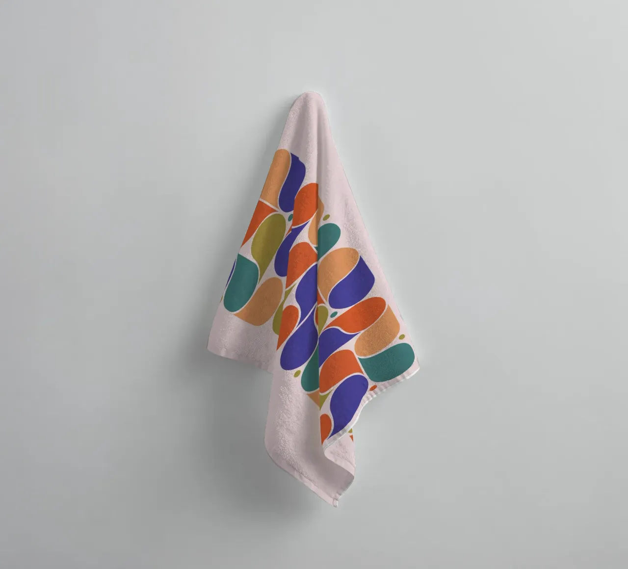 Impression d'art de formes géométriques abstraites - Palette de couleurs rétro serviette de bain de showmemars