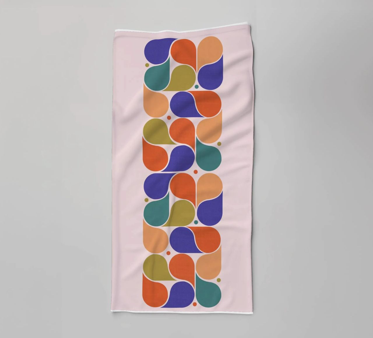 Abstract Geometric Shapes Art Print - Retro Color Palette towel by showmemars