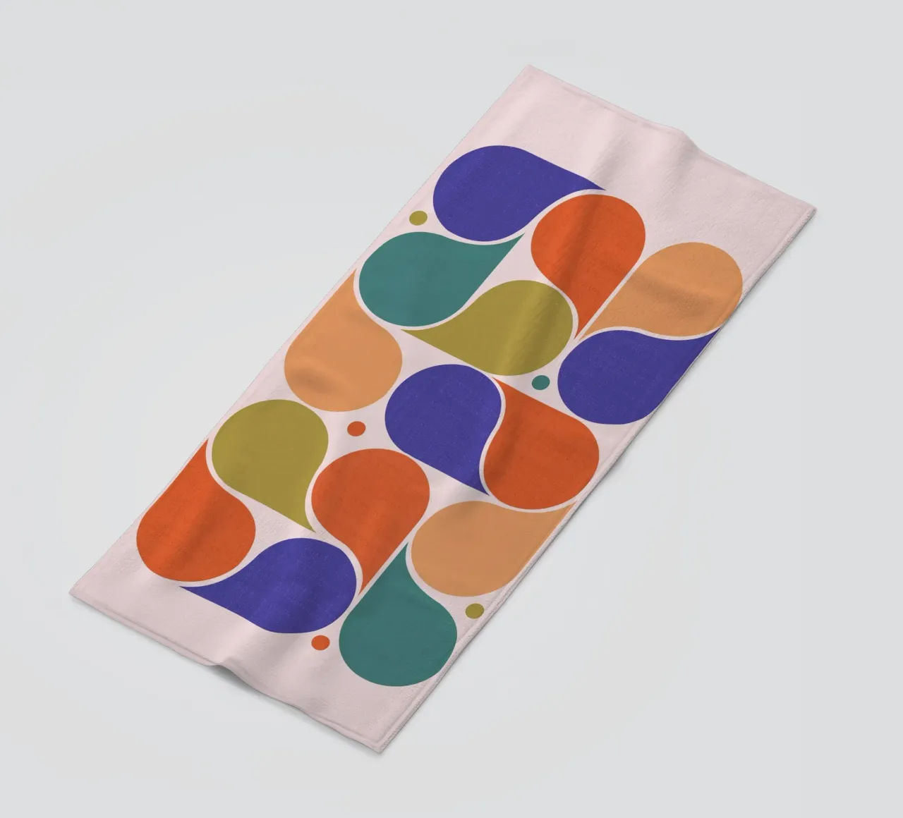 Abstract Geometric Shapes Art Print - Retro Color Palette beach towel by showmemars