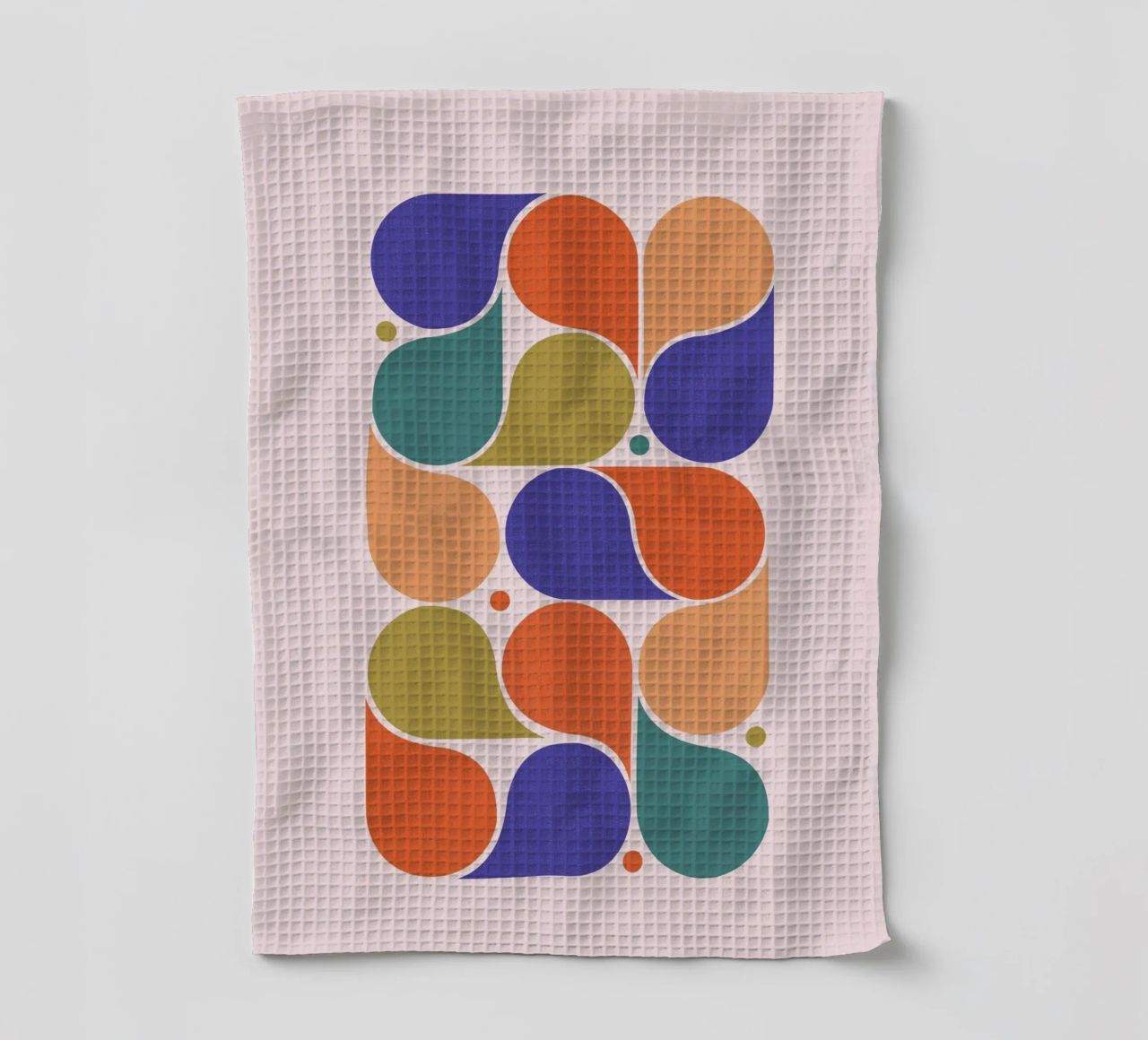 Impression d'art de formes géométriques abstraites - Palette de couleurs rétro torchon de showmemars