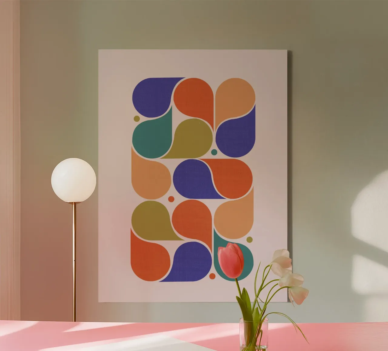 Impression d'art de formes géométriques abstraites - Palette de couleurs rétro toile de showmemars