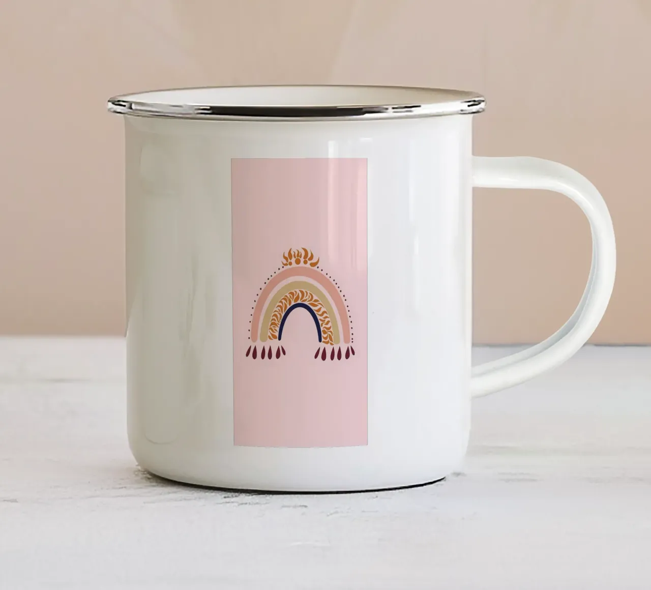 arcobaleno estetico tazza in smalto da bonglantrungmuoi