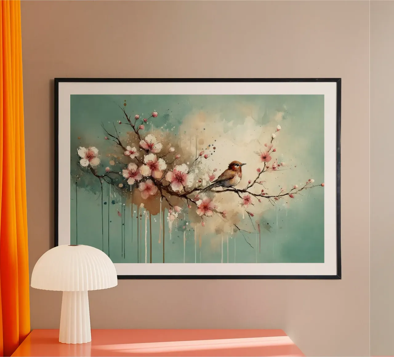Sussurri di fiori di ciliegio su brezza verde acqua poster da Chromatic Fusion Studio