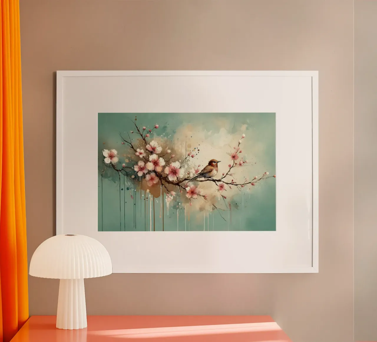 Sussurri di fiori di ciliegio su brezza verde acqua poster da Chromatic Fusion Studio