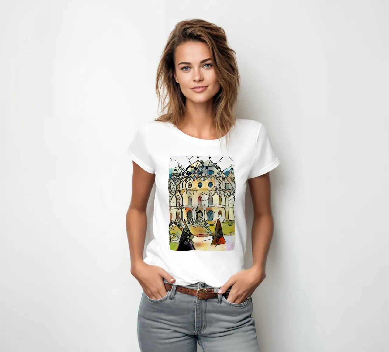 Kandinsky trifft Schloss Belvedere, Wien #1 t-shirt da donna da ZAMART