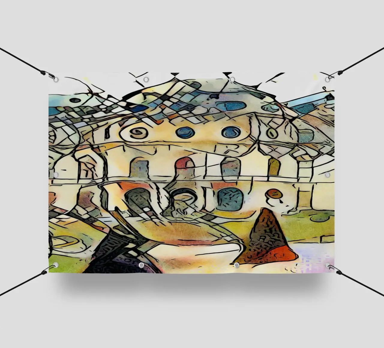 Kandinsky trifft Schloss Belvedere, Wien #1 telo in pvc da ZAMART