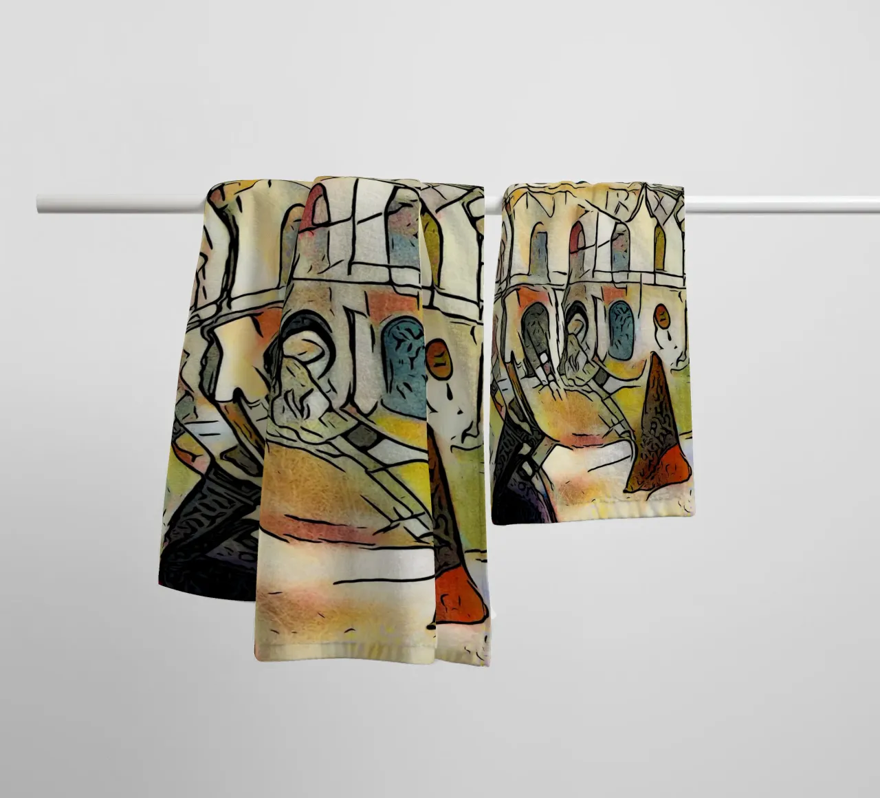 Kandinsky trifft Schloss Belvedere, Wien #1 asciugamano da bagno da ZAMART