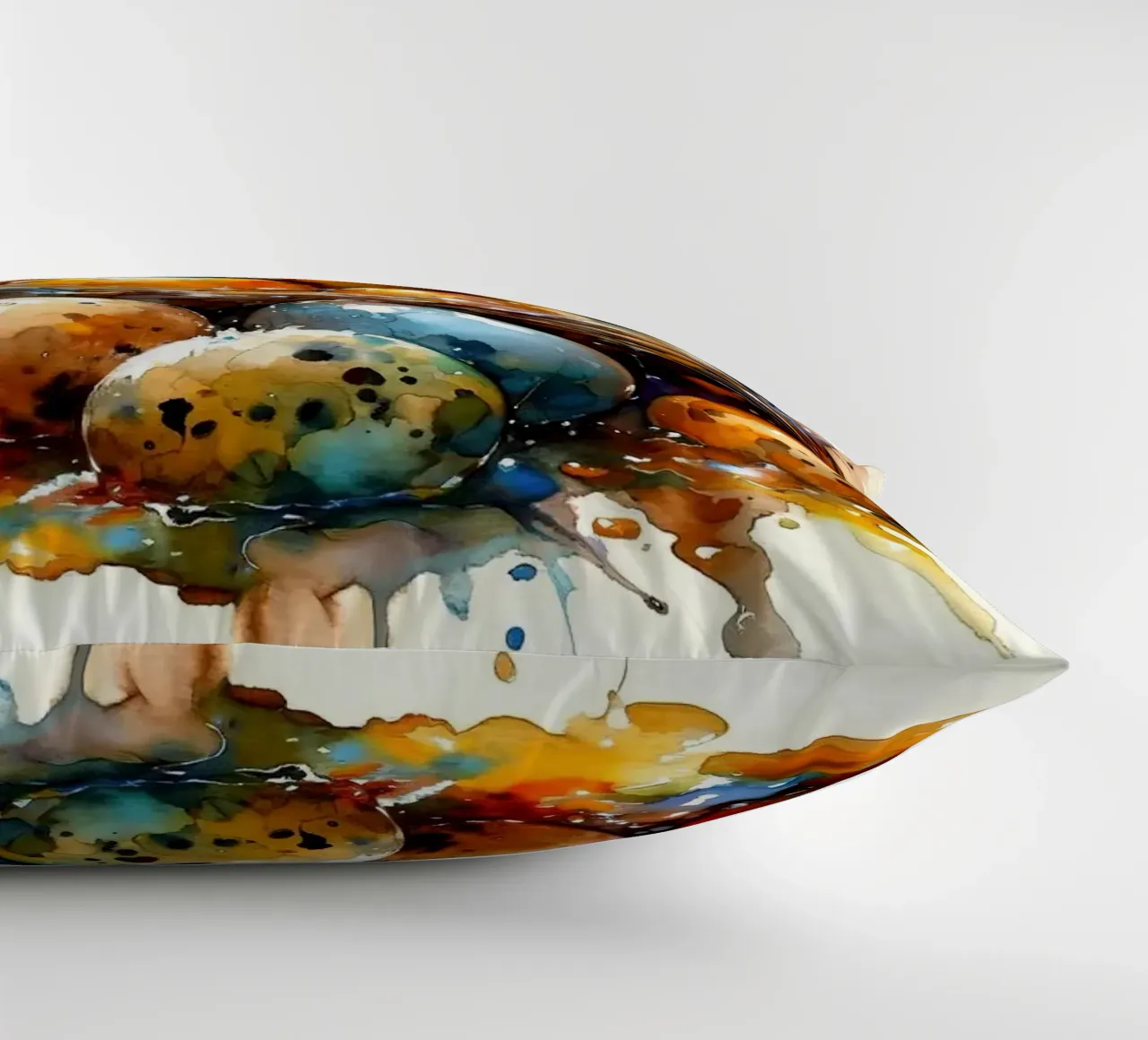 Chick's First Glimpse of the World decorative cushion by Chromatic Fusion Studio