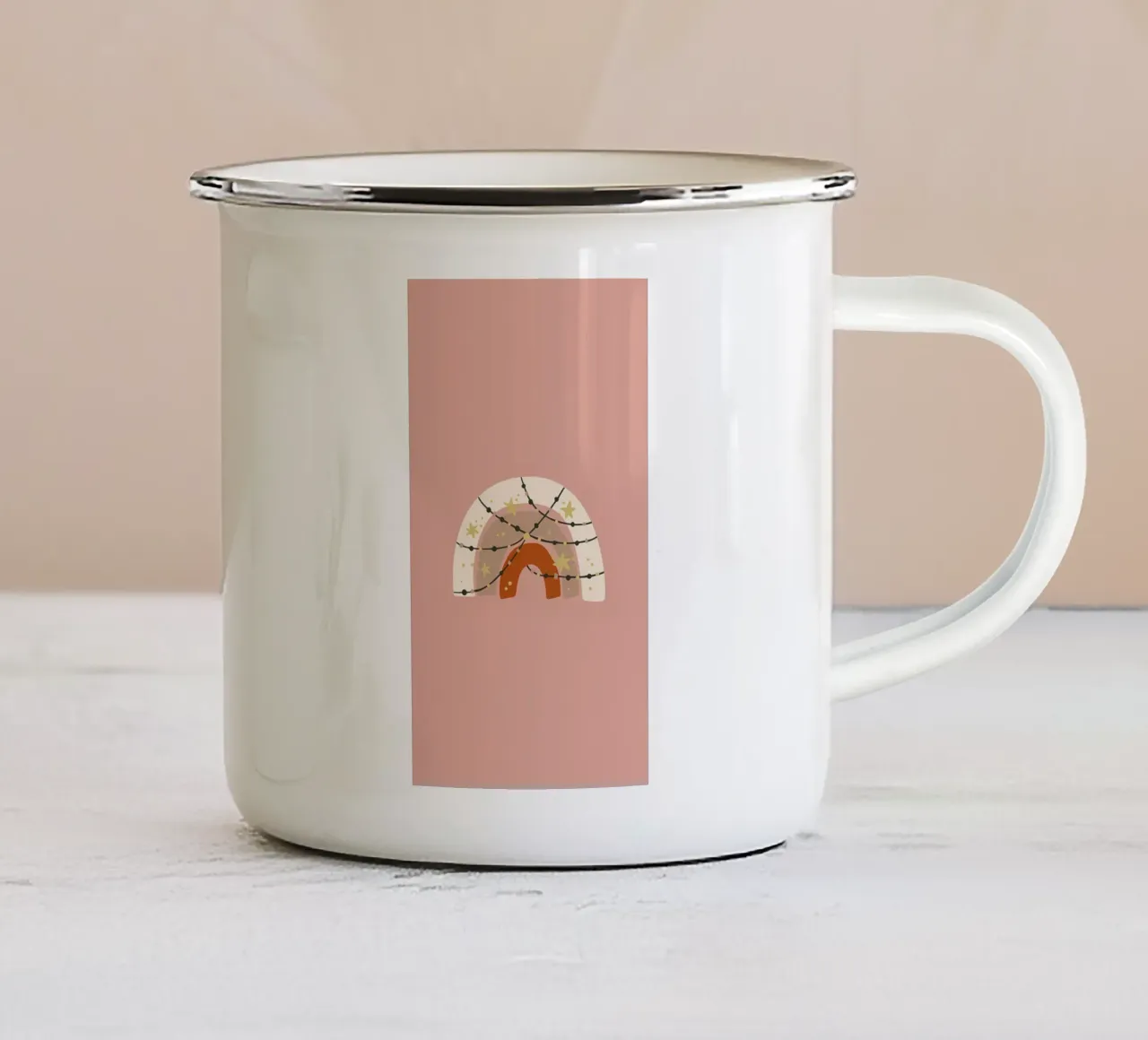 arcobaleno estetico tazza in smalto da bonglantrungmuoi