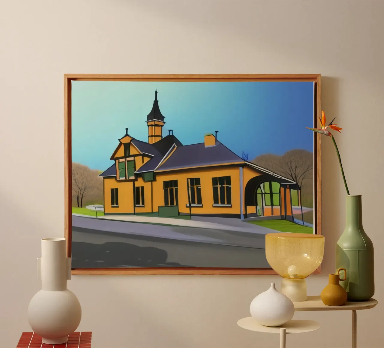 Sightseeing_Excursion_Kassel_11 canvas with Floater frame by Abstract Art by LK