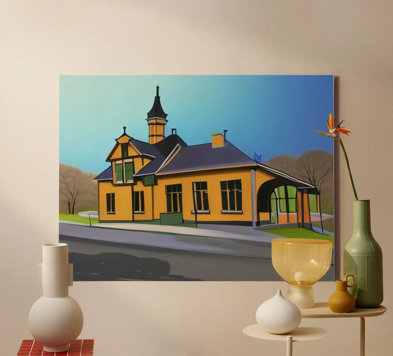 Sightseeing_Excursion_Kassel_11 canvas with Floater frame by Abstract Art by LK