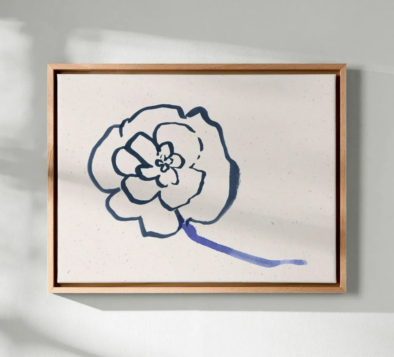 Blue Blooms 07 canvas met Baklijst van Leaflover