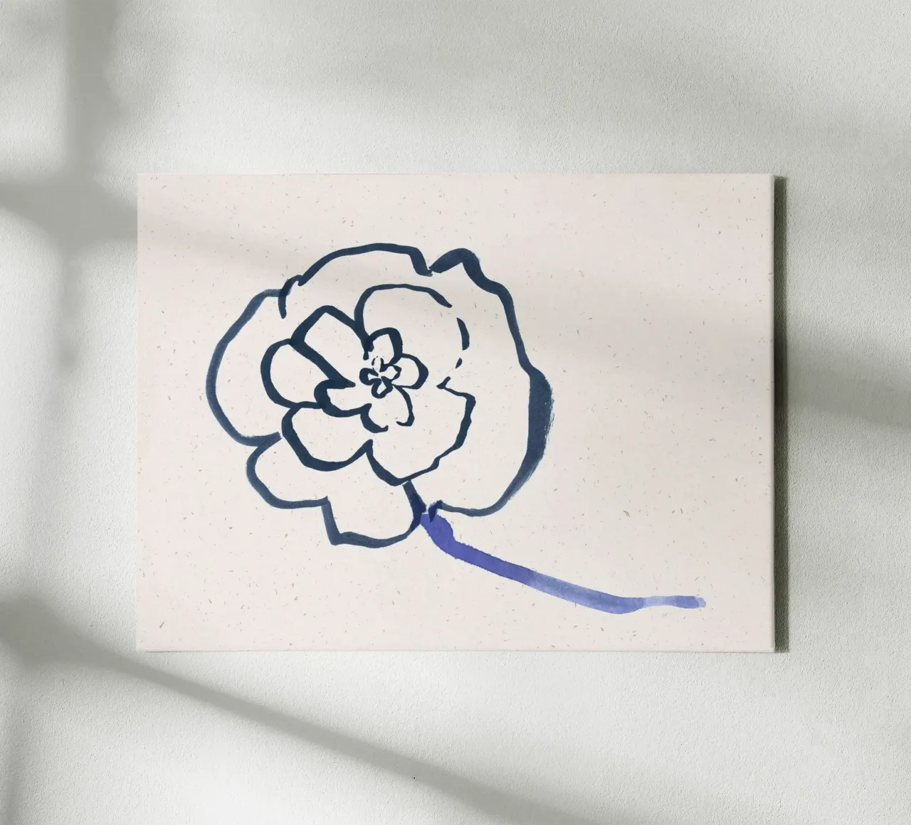 Blue Blooms 07 canvas met Baklijst van Leaflover