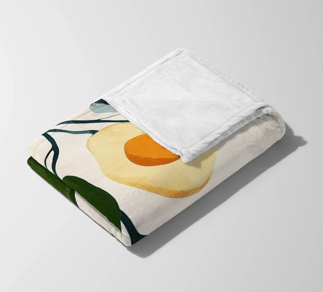 Illustrazione di avocado con foglie coperta in pile da Melloi Art Print