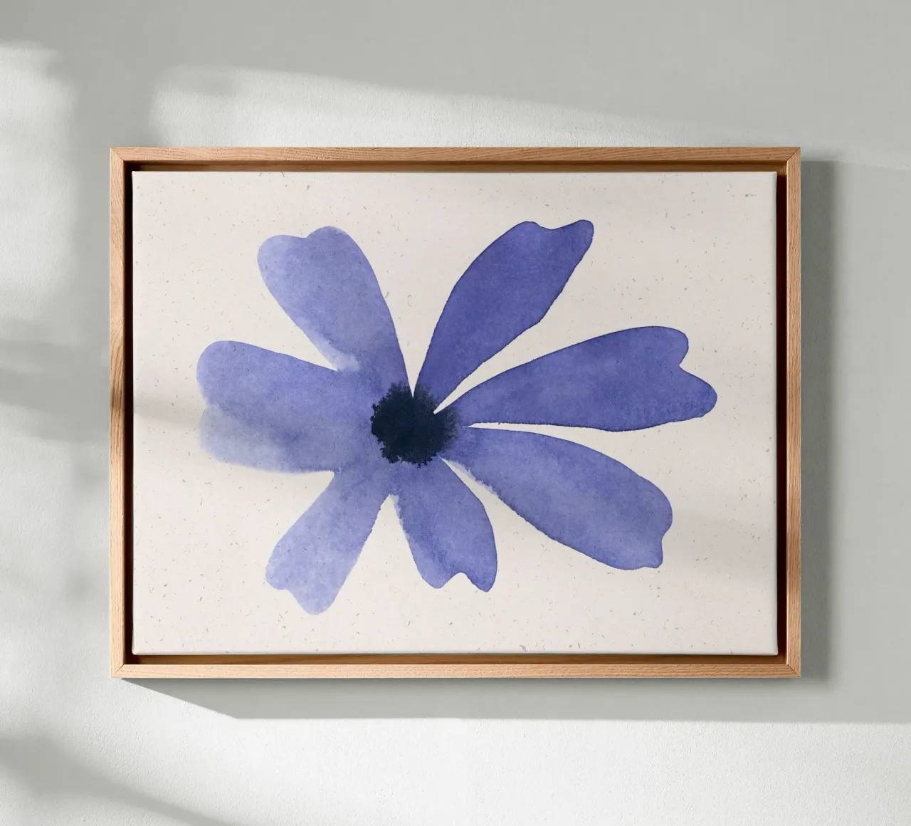 Blue Blooms 08 canvas met Baklijst van Leaflover