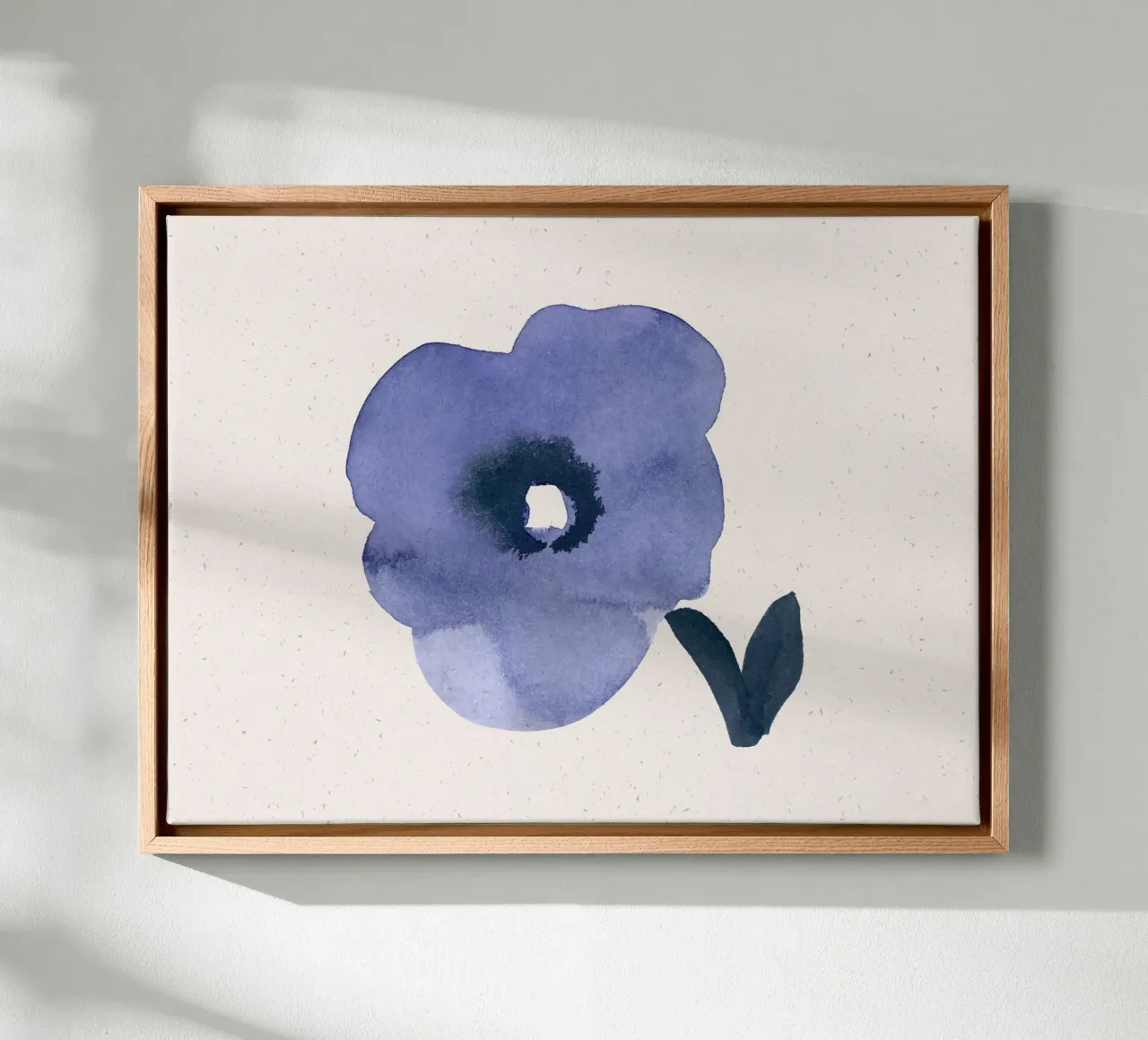 Blue Blooms 09 canvas met Baklijst van Leaflover