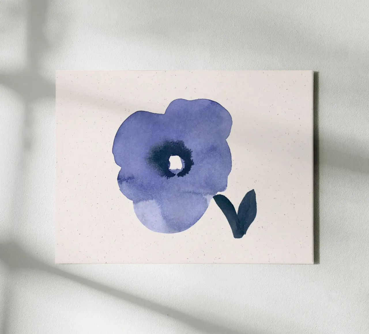 Blue Blooms 09 canvas met Baklijst van Leaflover
