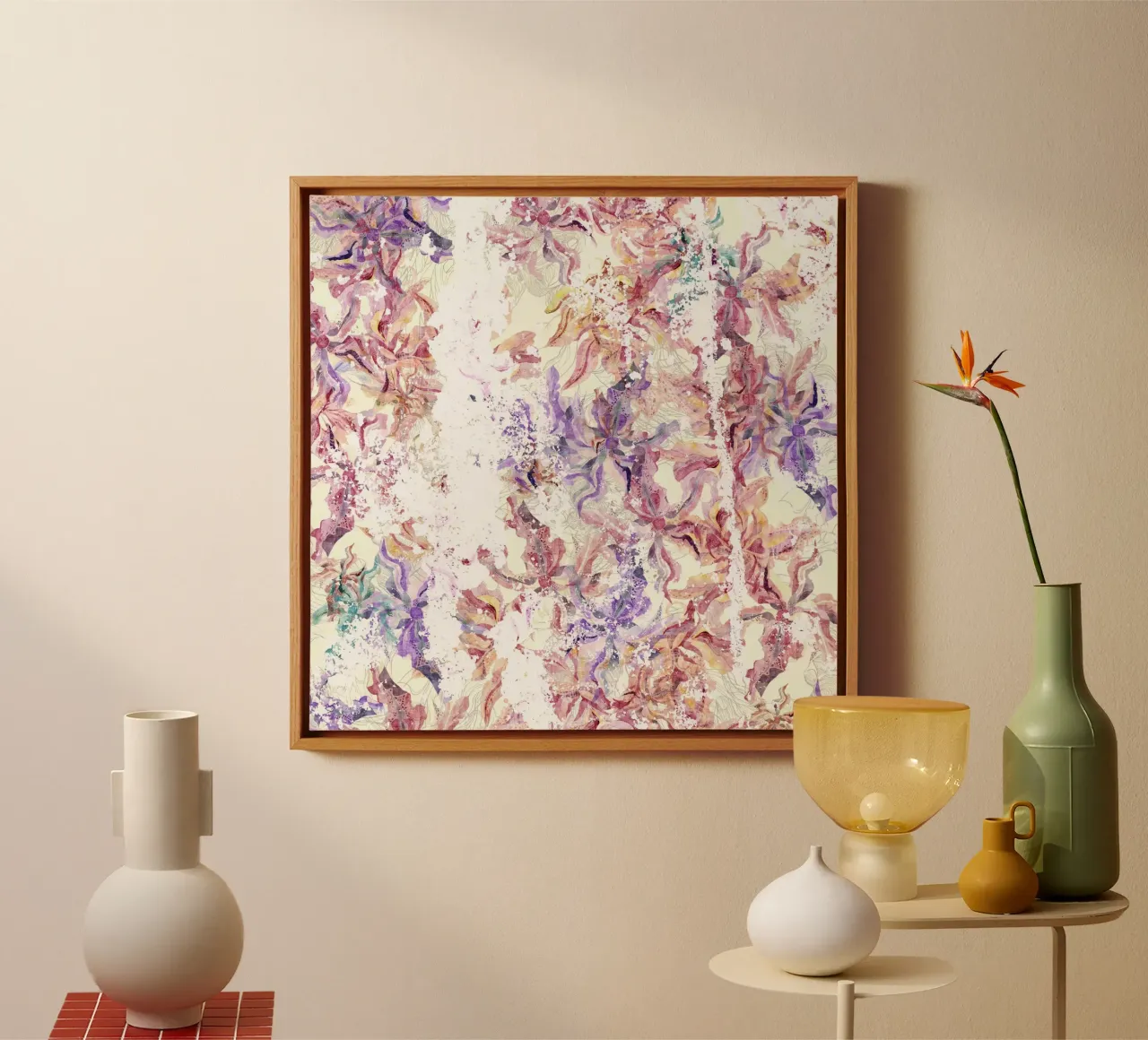 kleur flora canvas met Baklijst van Giulio Iurissevich