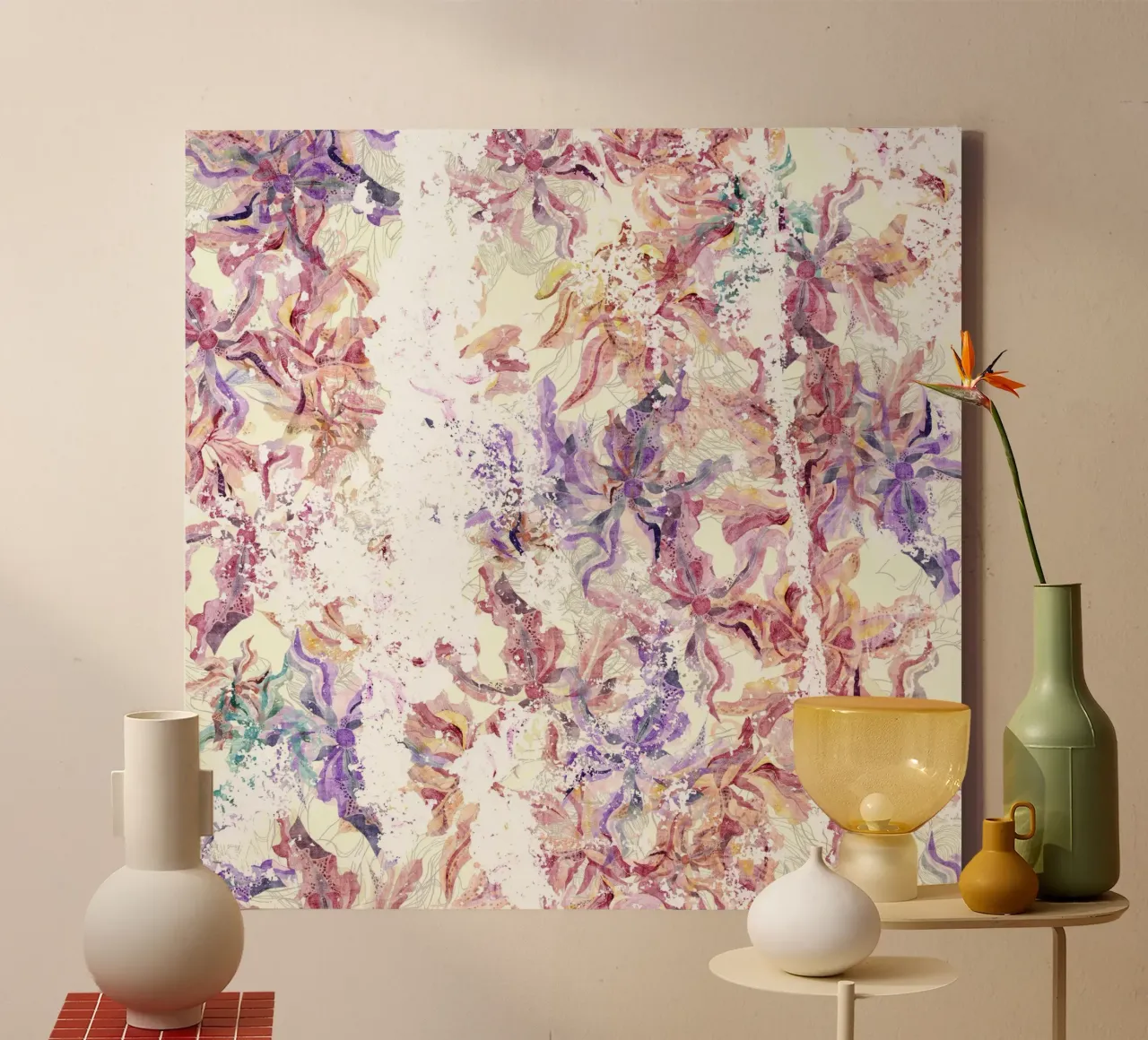 kleur flora canvas met Baklijst van Giulio Iurissevich