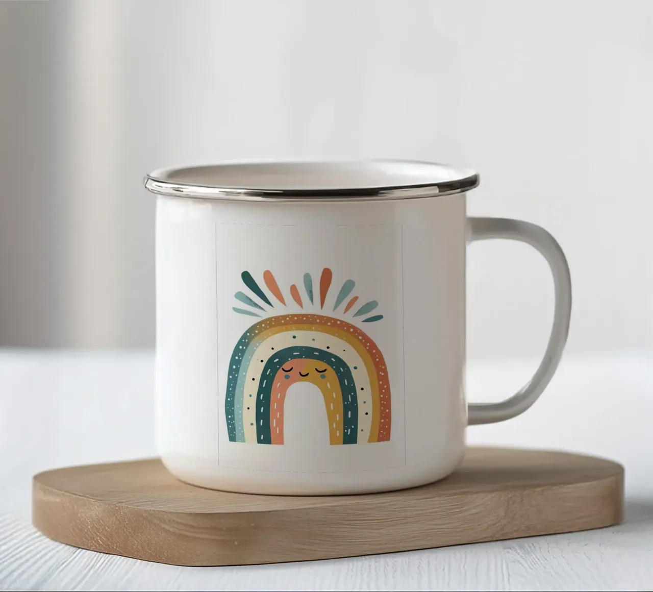 arcobaleno estetico tazza in smalto da bonglantrungmuoi