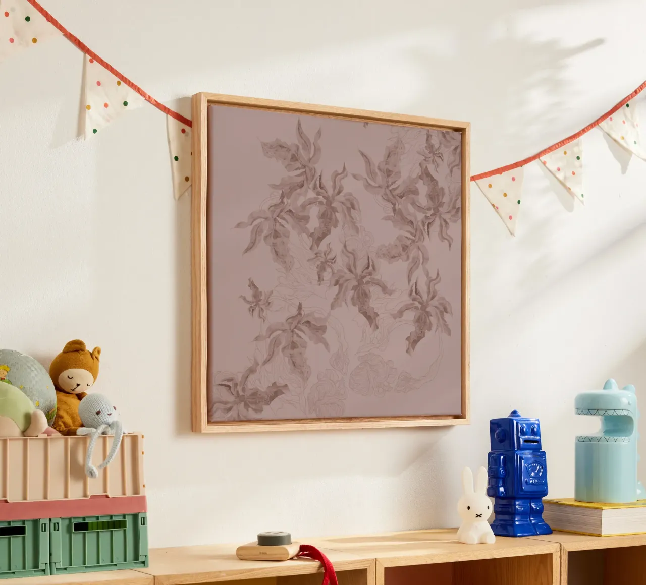 bloemwervel canvas met Baklijst van Giulio Iurissevich
