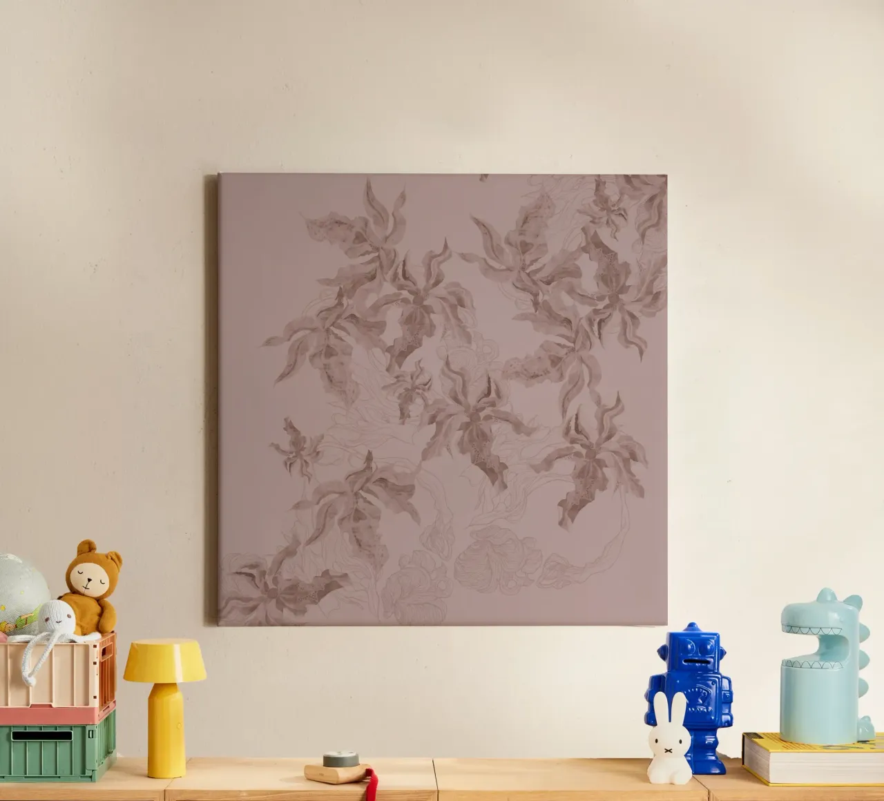 bloemwervel canvas met Baklijst van Giulio Iurissevich