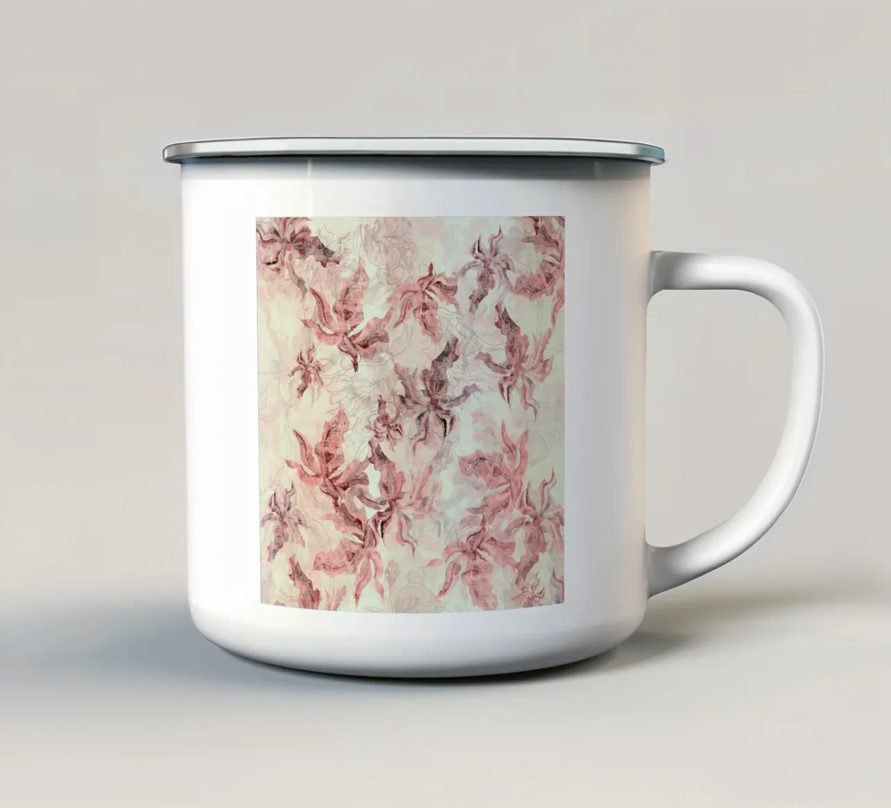 orange fower tazza in smalto da Giulio Iurissevich
