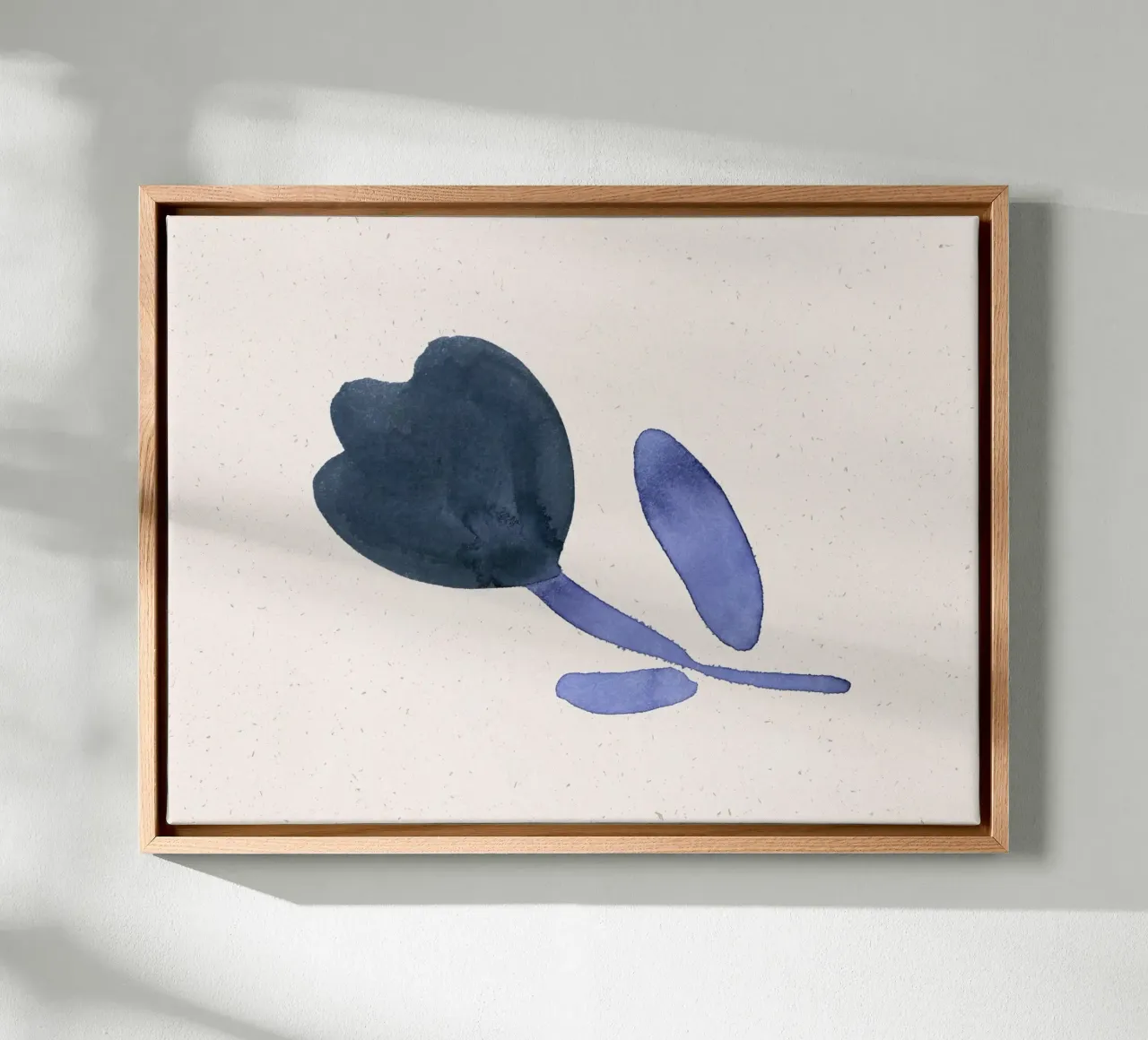 Blue Blooms 10 canvas met Baklijst van Leaflover