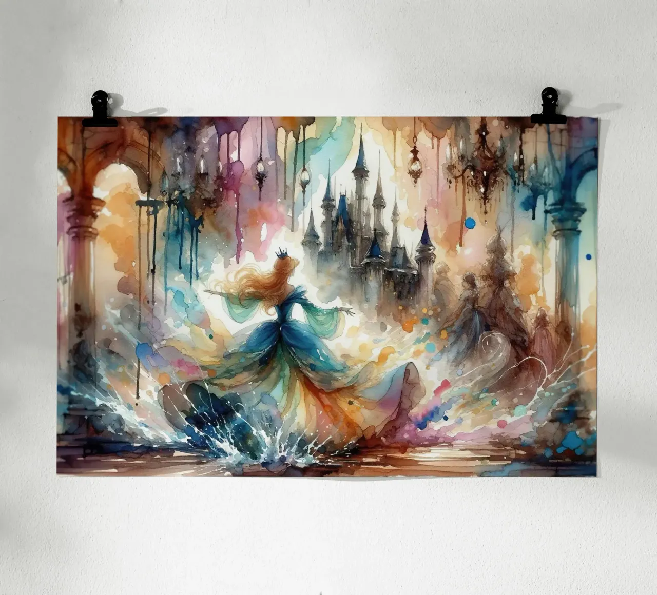 Il magico momento di trasformazione di Cenerentola carta hahnemühle da Chromatic Fusion Studio