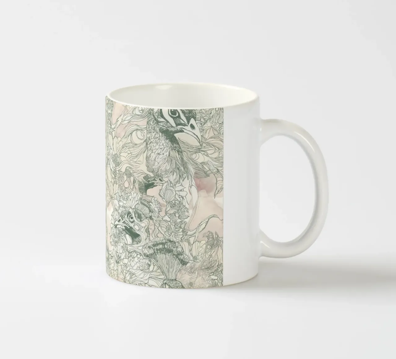 Vögel Keramik Tasse von Giulio Iurissevich