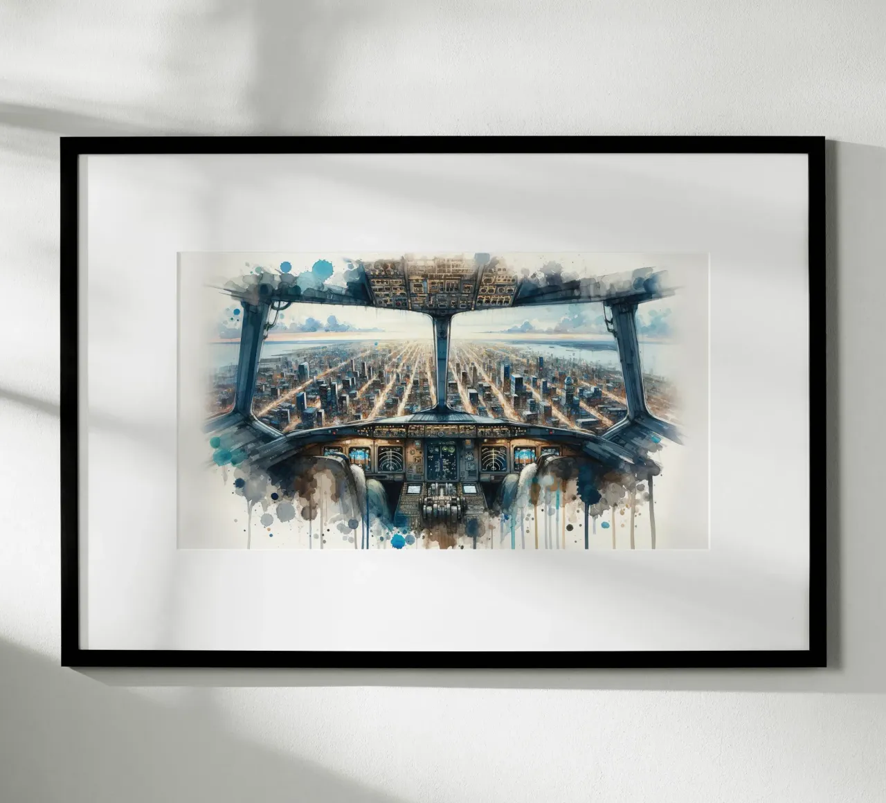 Cityscape from Airplane Cockpit Window hahnemühle by Chromatic Fusion Studio