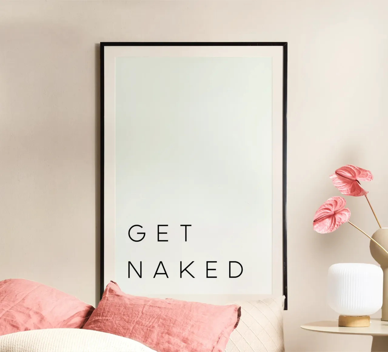Get Naked II Poster mit Kunststoffrahmen von Studio One