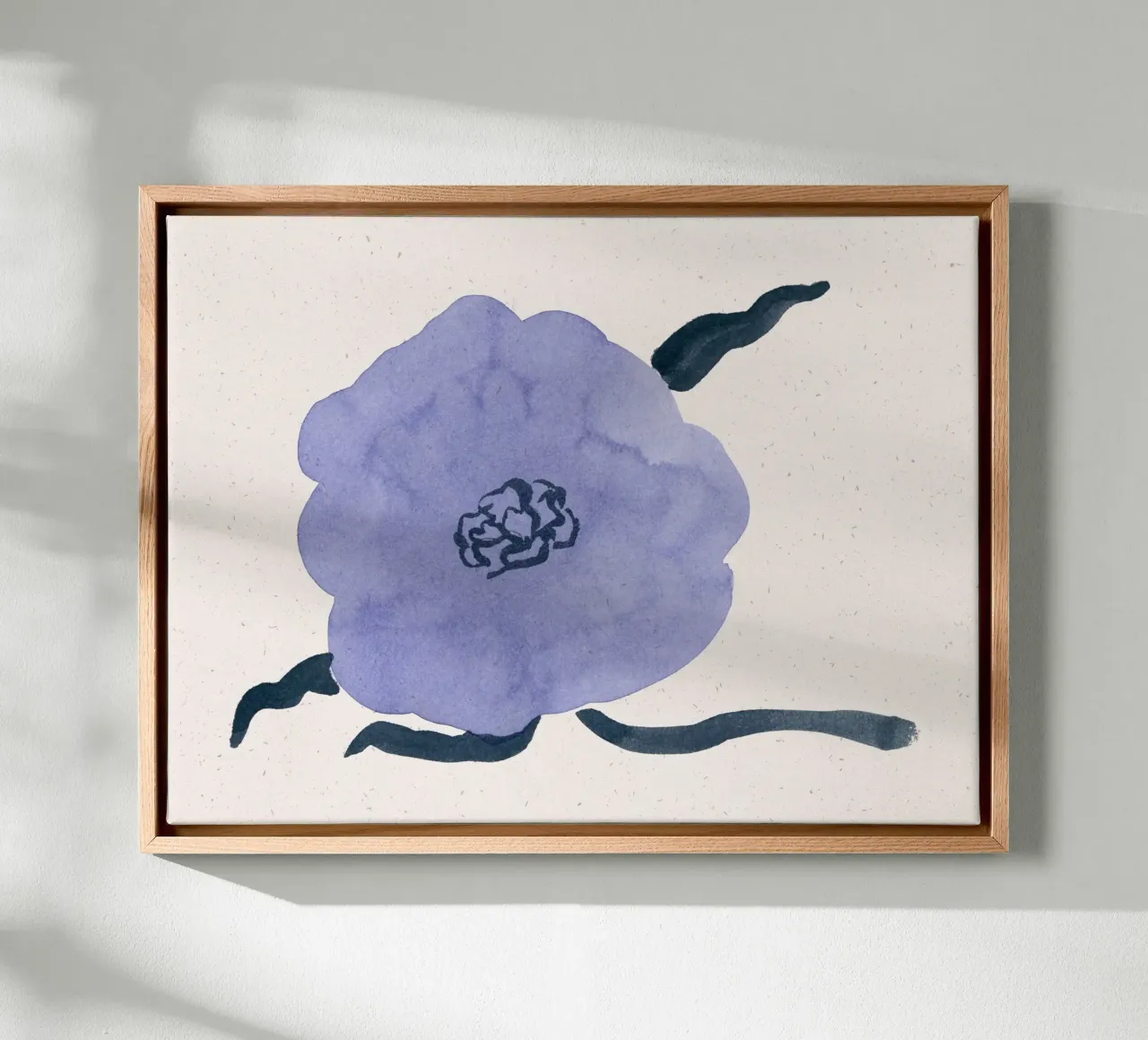 Blue Blooms 11 canvas met Baklijst van Leaflover