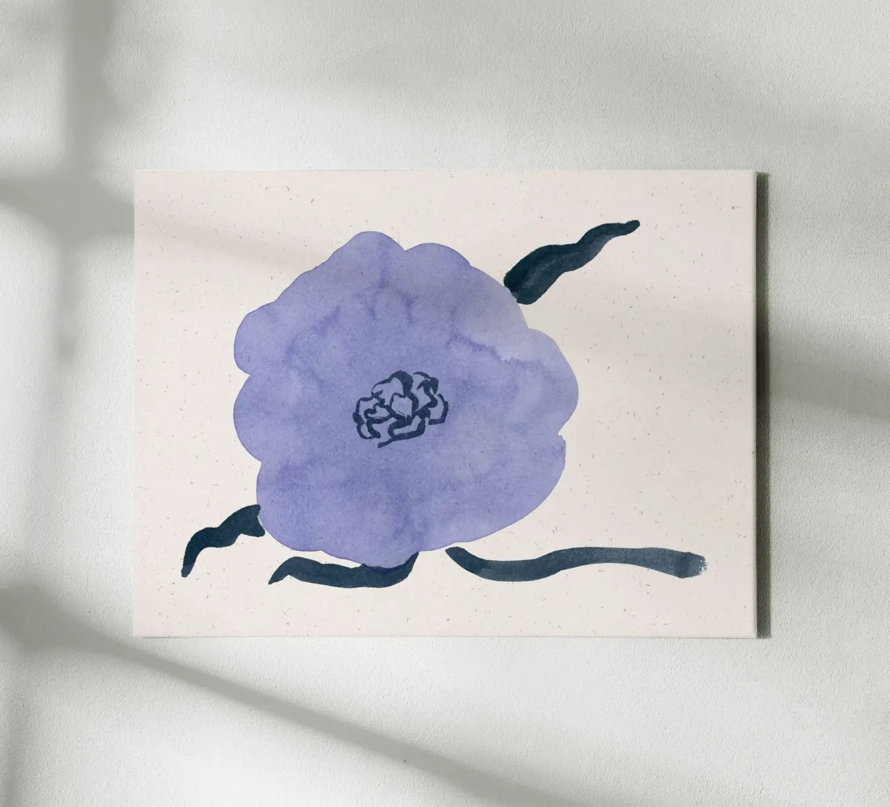 Blue Blooms 11 canvas met Baklijst van Leaflover