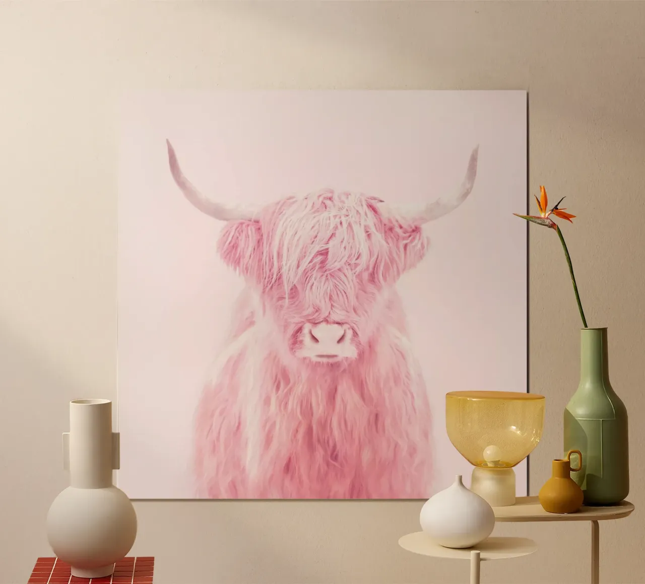 Highland Cow poster con telaio in legno da Paul Fuentes Design