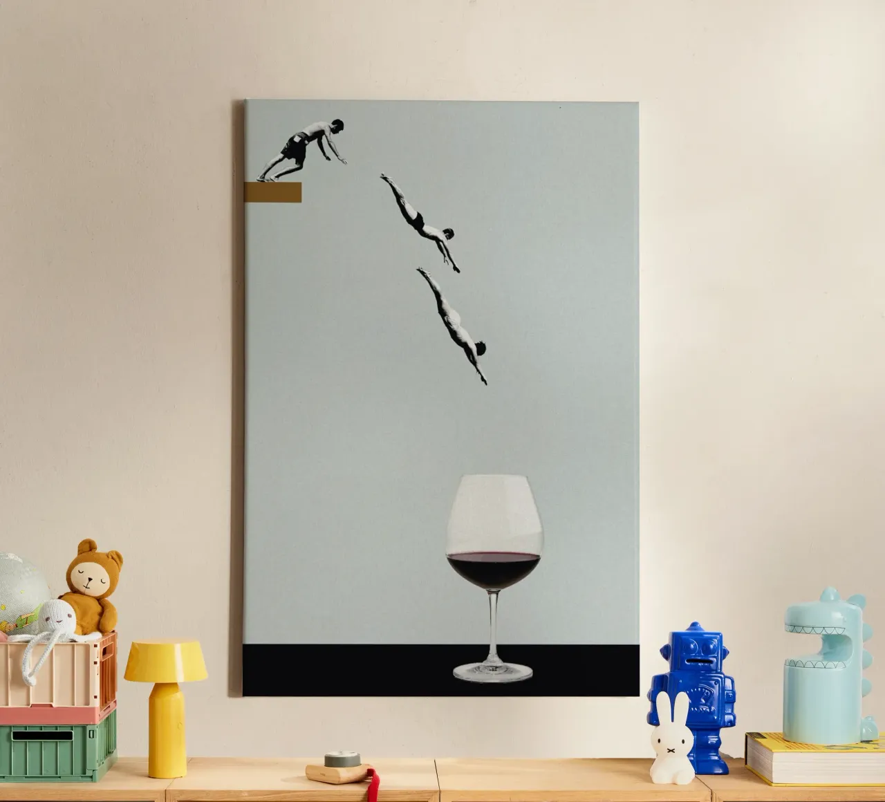 Your Best Friends Forget You Get Old canvas with Floater frame by Maarten Léon