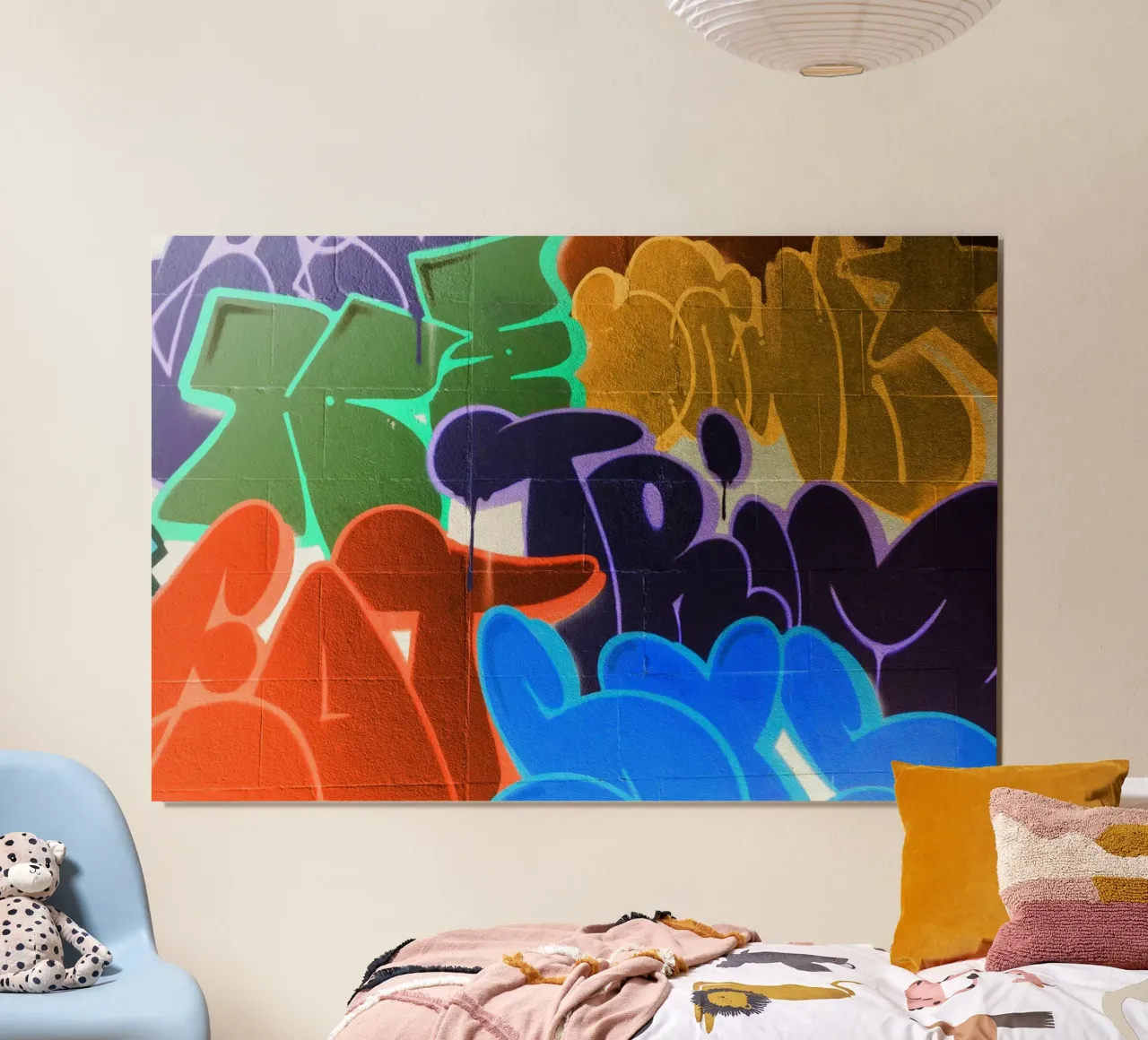 Graffiti Wall poster con telaio in alluminio da Flo Klein