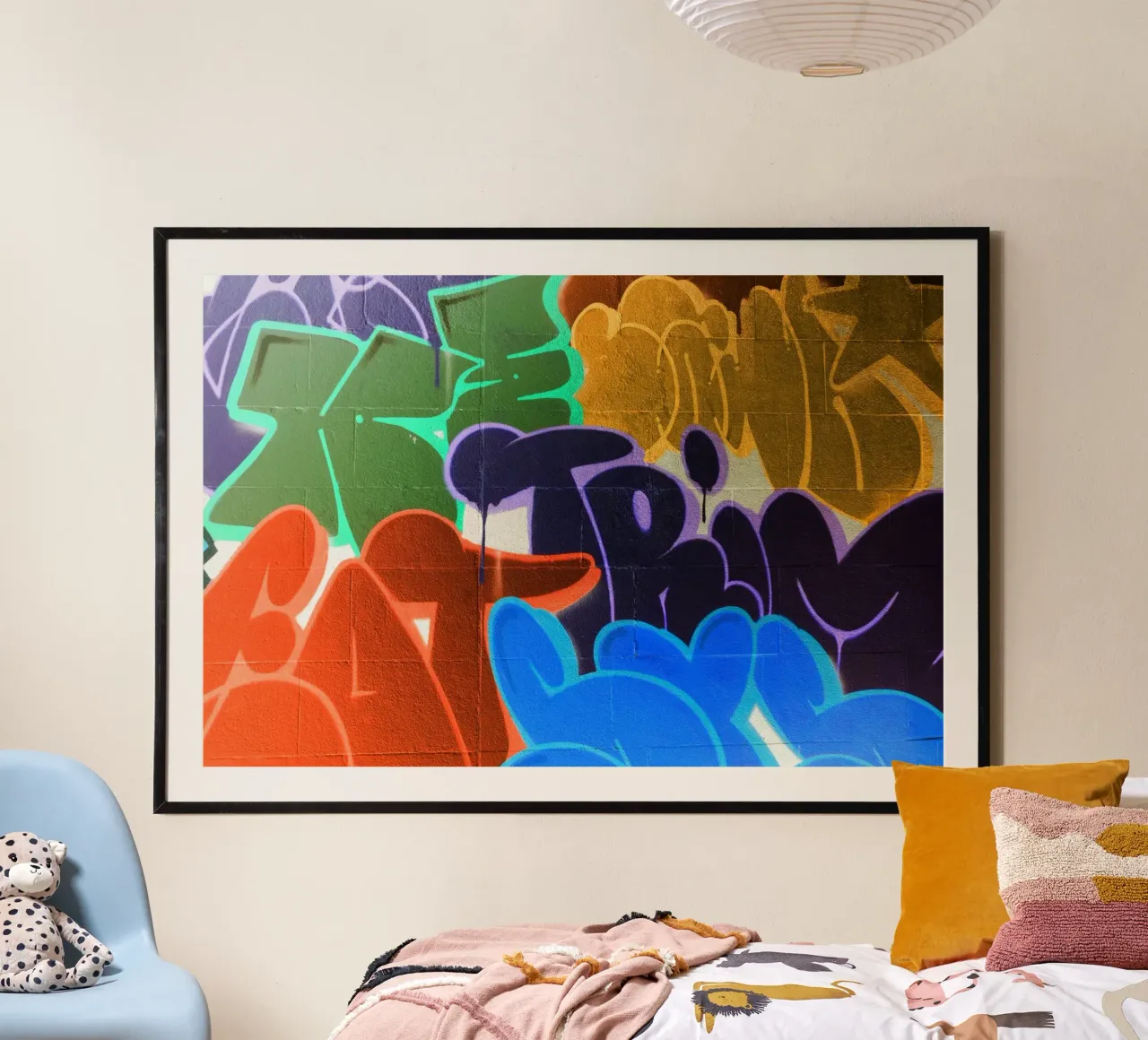 Graffiti Wall poster con telaio in alluminio da Flo Klein