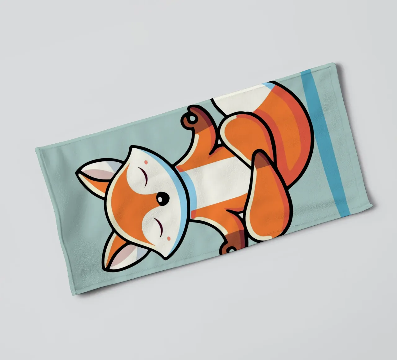 Renard méditant - Illustration relaxante serviette de bain de namosh
