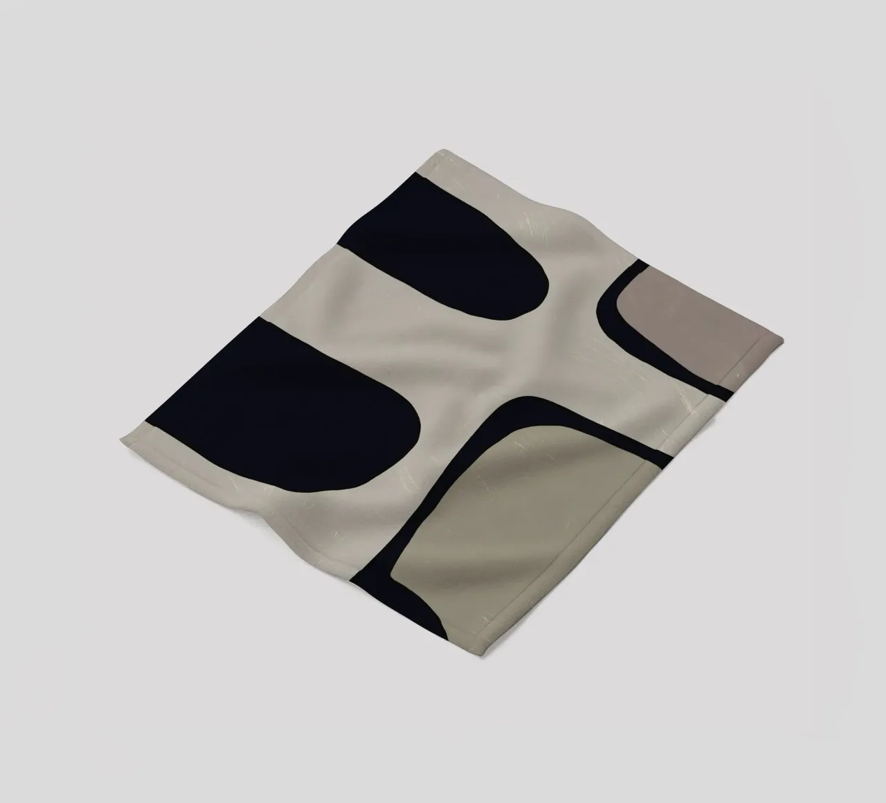Minimal organic grey abstract fleece blanket by Little Dean