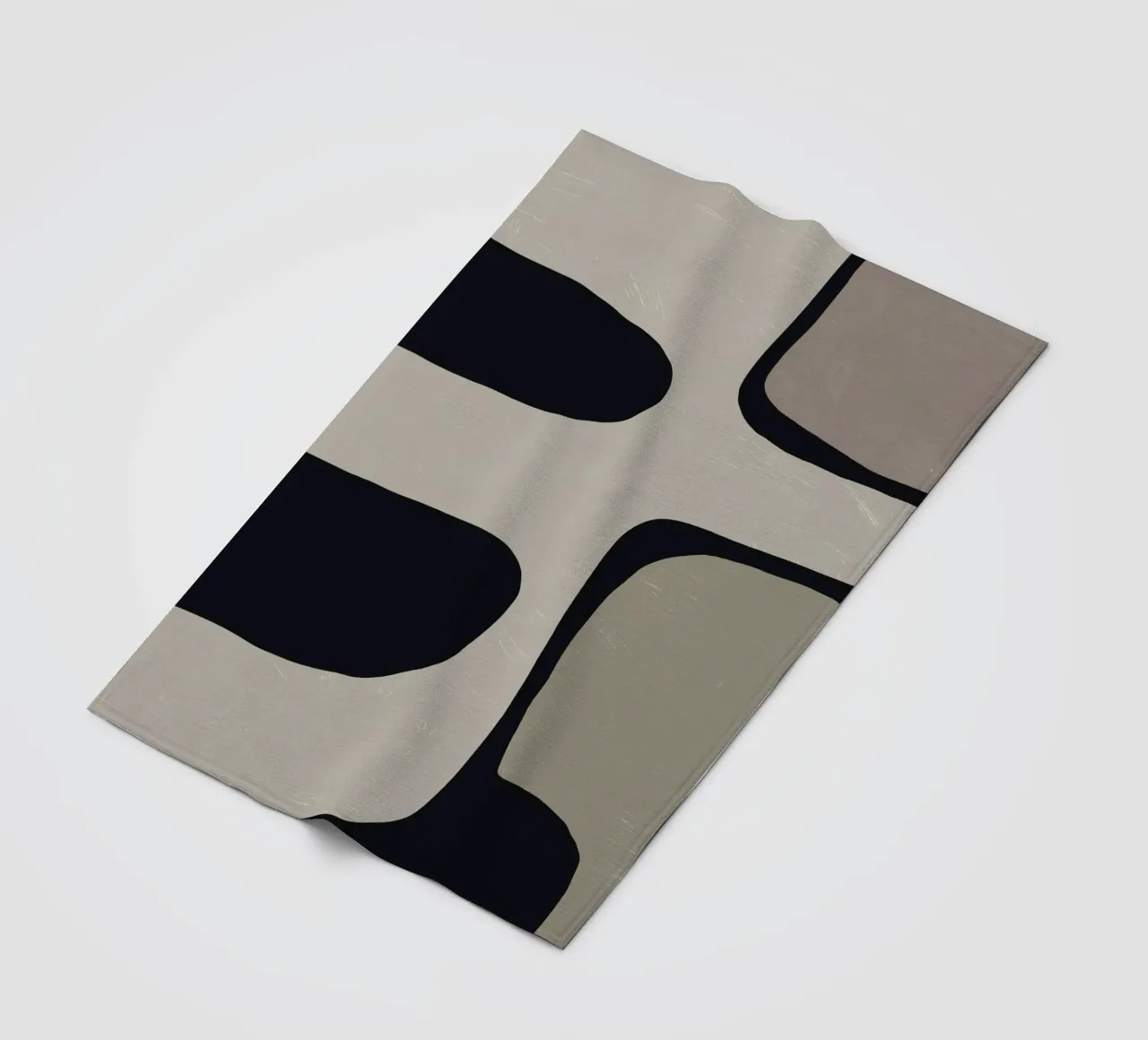 Minimal organic grey abstract fleece blanket by Little Dean