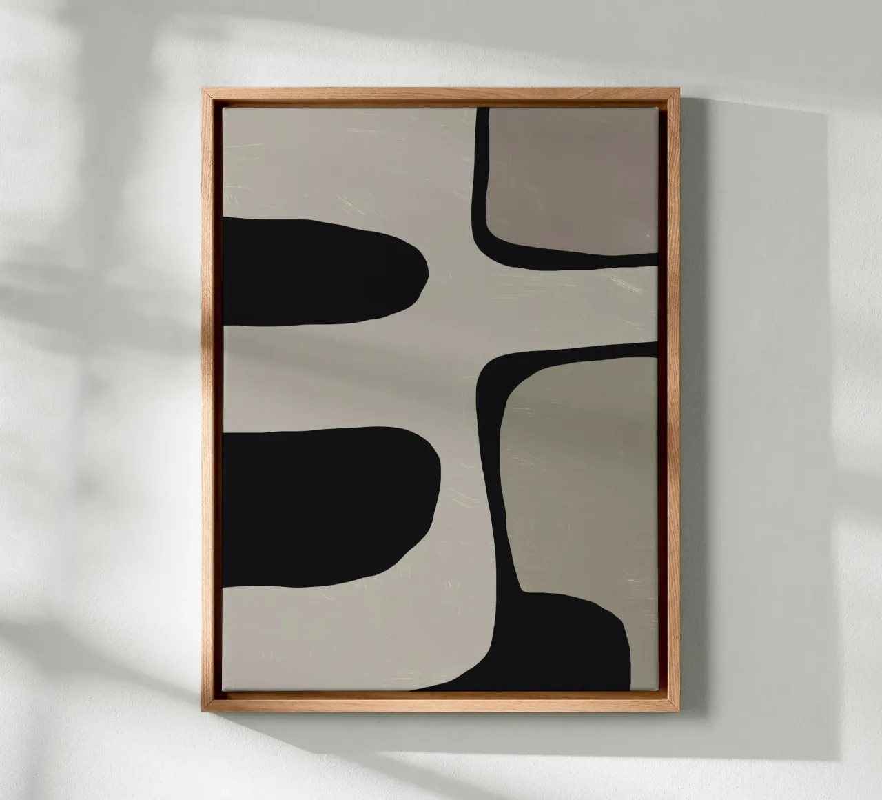 Minimal organisch grijs abstract canvas van Little Dean