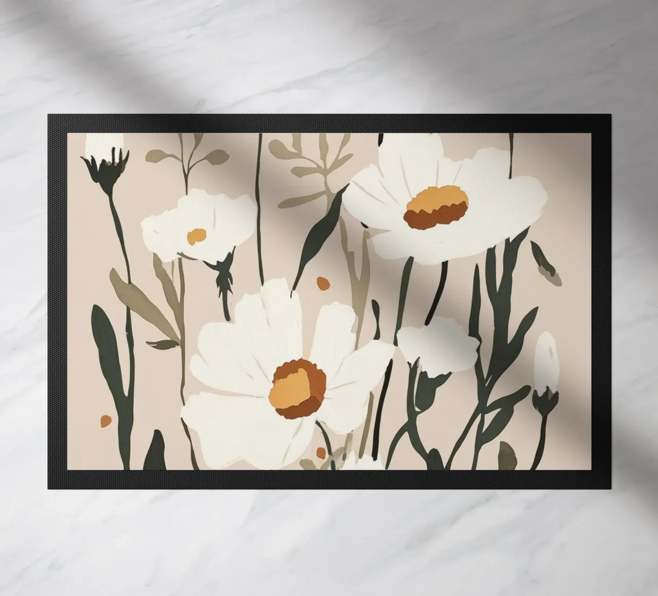 Illustrazione botanica di fiori bianchi zerbino da Melloi Art Print