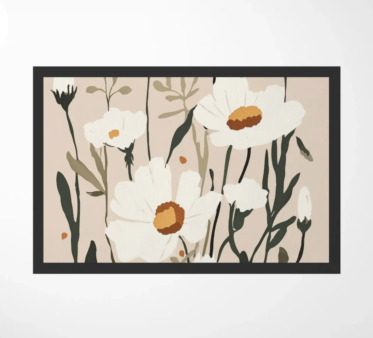 Illustrazione botanica di fiori bianchi zerbino da Melloi Art Print
