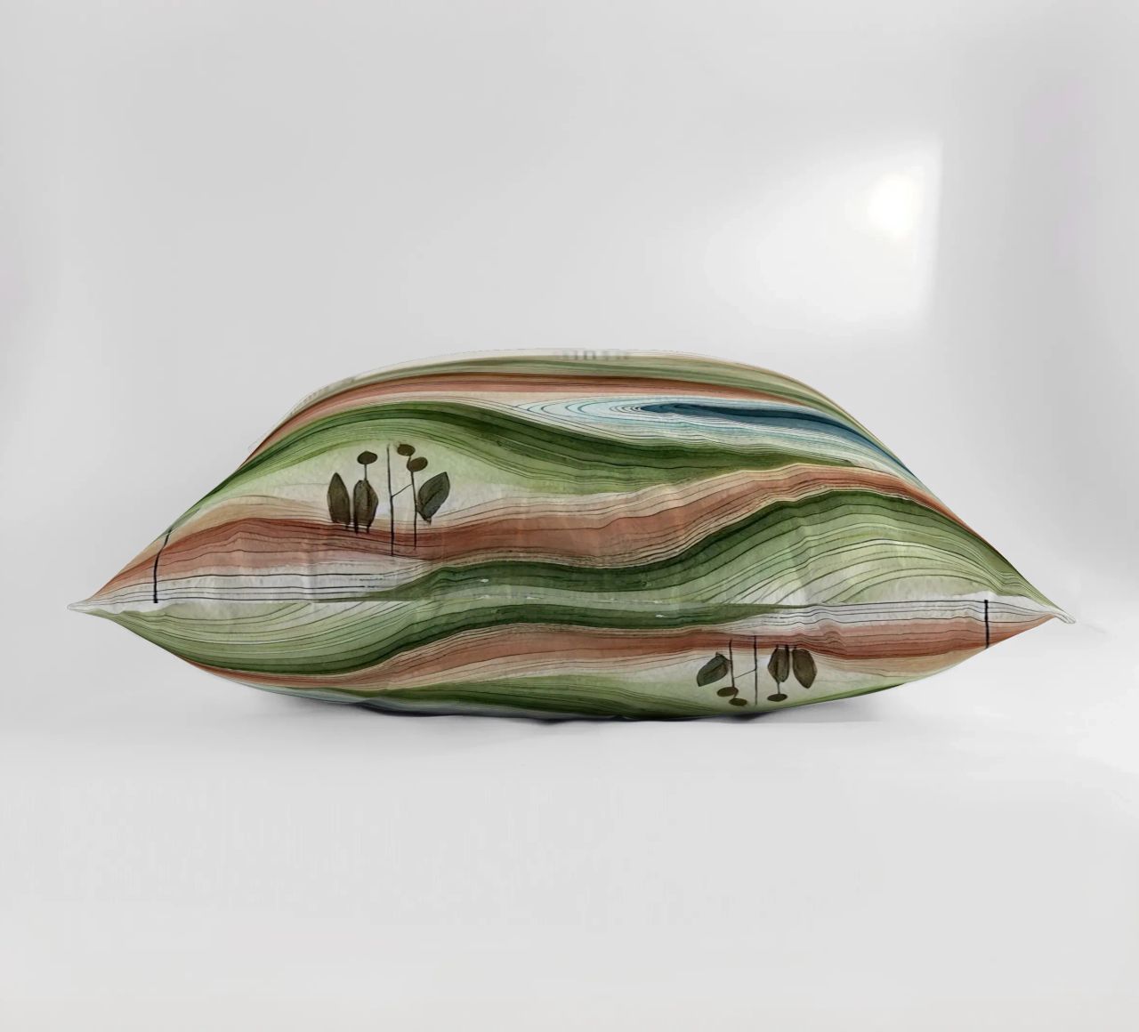 Vibrazioni astratte della natura in Art Déco cuscino da Chromatic Fusion Studio
