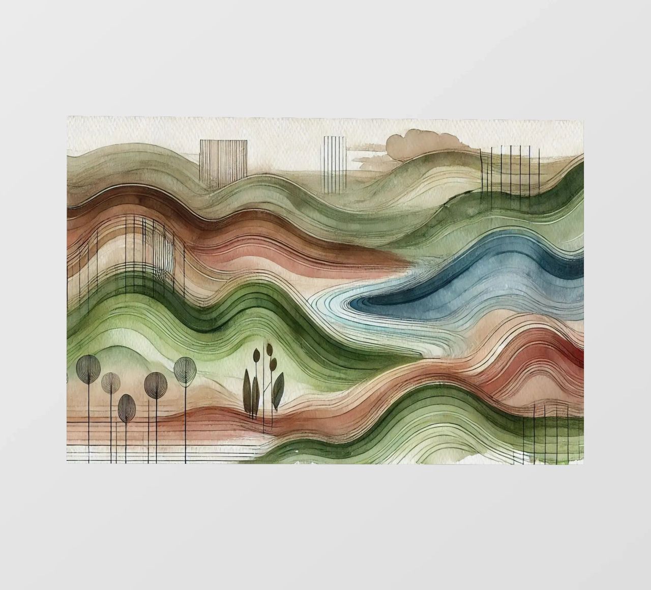 Vibrazioni astratte della natura in Art Déco telo in pvc da Chromatic Fusion Studio
