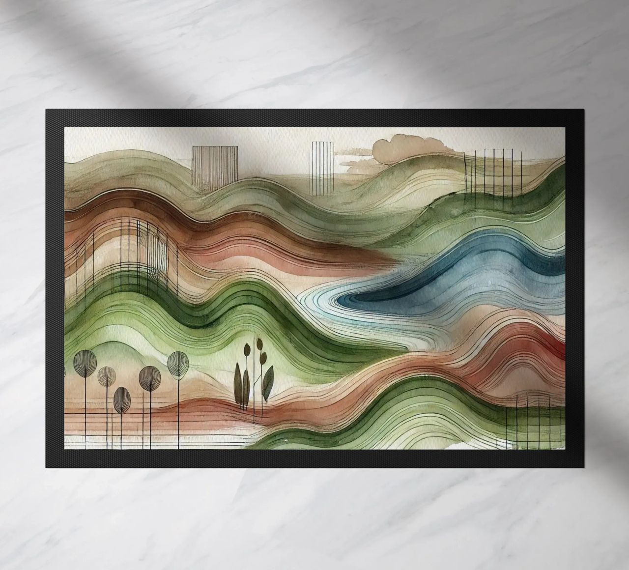 Vibrazioni astratte della natura in Art Déco zerbino da Chromatic Fusion Studio