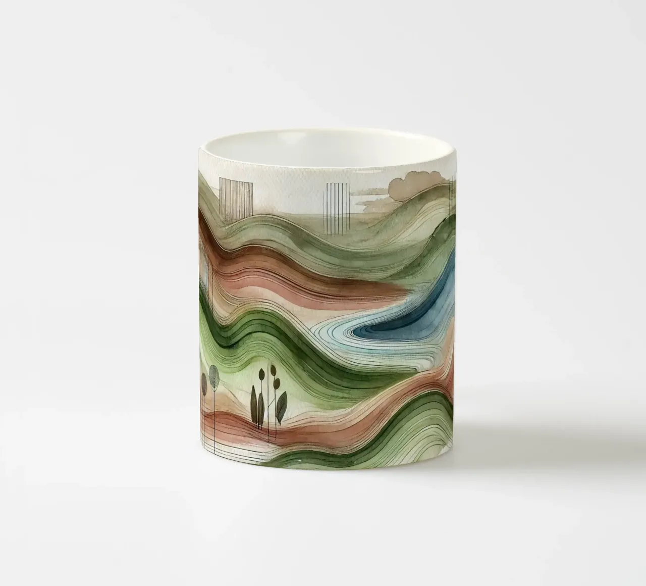 Vibrazioni astratte della natura in Art Déco tazza in ceramica da Chromatic Fusion Studio