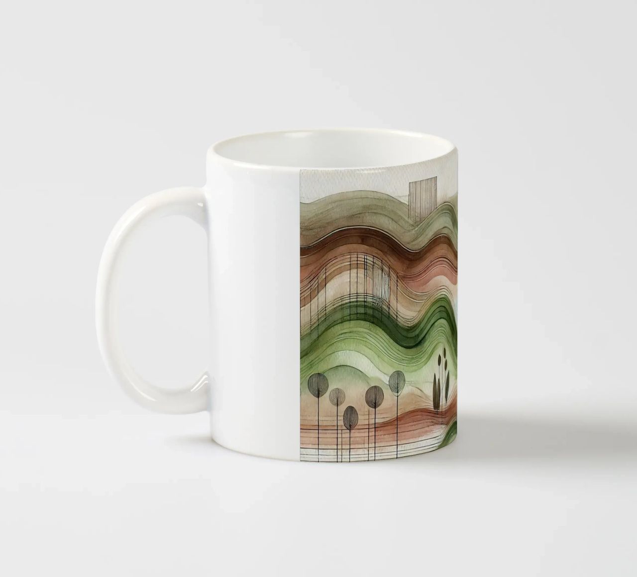 Vibrazioni astratte della natura in Art Déco tazza in ceramica da Chromatic Fusion Studio